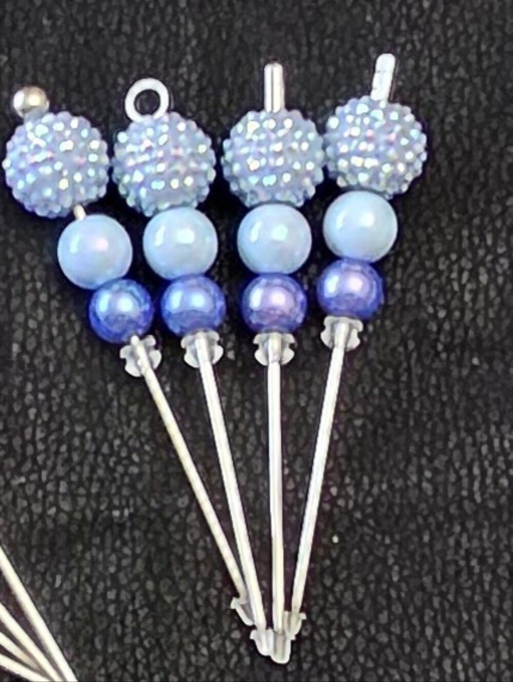 Handmade Blue Beaded Charcuterie Picks